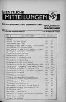 Dienstliche Mitteilungen die Stadtverwaltung Litzmannstadt 26 marzec 1943 nr 4