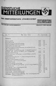 Dienstliche Mitteilungen die Stadtverwaltung Litzmannstadt 10 maj 1943 nr 7