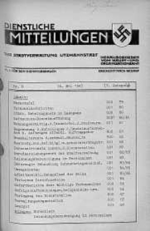 Dienstliche Mitteilungen die Stadtverwaltung Litzmannstadt 24 maj 1943 nr 8
