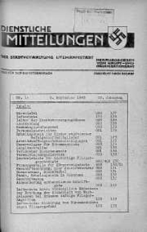 Dienstliche Mitteilungen die Stadtverwaltung Litzmannstadt 9 wrzesień 1943 nr 14