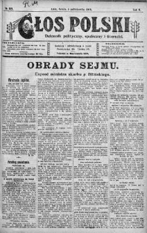 Głos Polski : dziennik polityczny, społeczny i literacki 4 październik 1919 nr 272