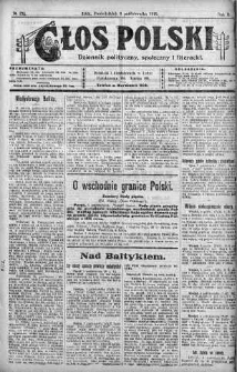Głos Polski : dziennik polityczny, społeczny i literacki 6 październik 1919 nr 274