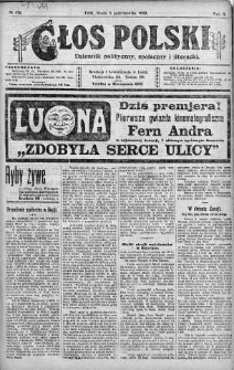 Głos Polski : dziennik polityczny, społeczny i literacki 8 październik 1919 nr 276