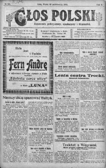 Głos Polski : dziennik polityczny, społeczny i literacki 10 październik 1919 nr 278