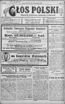 Głos Polski : dziennik polityczny, społeczny i literacki 12 październik 1919 nr 280