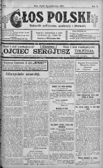 Głos Polski : dziennik polityczny, społeczny i literacki 24 październik 1919 nr 292