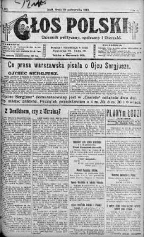 Głos Polski : dziennik polityczny, społeczny i literacki 29 październik 1919 nr 297