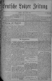 Deutsche Lodzer Zeitung 2 kwiecień 1916 nr 92
