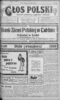 Głos Polski : dziennik polityczny, społeczny i literacki 1 listopad 1919 nr 300