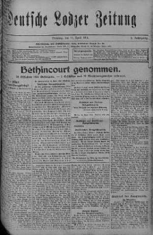 Deutsche Lodzer Zeitung 11 kwiecień 1916 nr 101