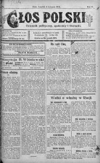 Głos Polski : dziennik polityczny, społeczny i literacki 6 listopad 1919 nr 304