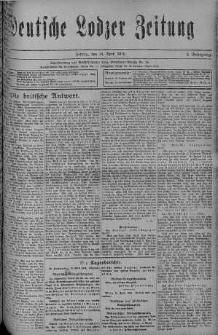 Deutsche Lodzer Zeitung 14 kwiecień 1916 nr 104