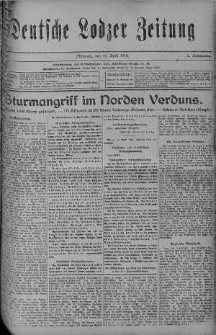 Deutsche Lodzer Zeitung 19 kwiecień 1916 nr 109
