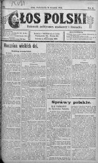 Głos Polski : dziennik polityczny, społeczny i literacki 10 listopad 1919 nr 308