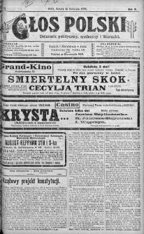 Głos Polski : dziennik polityczny, społeczny i literacki 15 listopad 1919 nr 313