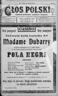 Głos Polski : dziennik polityczny, społeczny i literacki 29 listopad 1919 nr 327