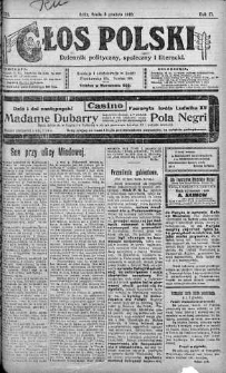 Głos Polski : dziennik polityczny, społeczny i literacki 3 grudzień 1919 nr 331