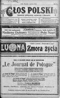 Głos Polski : dziennik polityczny, społeczny i literacki 7 grudzień 1919 nr 335