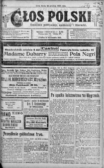 Głos Polski : dziennik polityczny, społeczny i literacki 10 grudzień 1919 nr 337