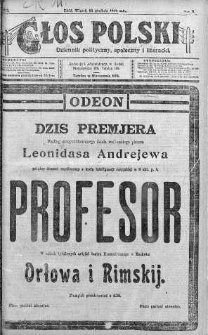 Głos Polski : dziennik polityczny, społeczny i literacki 16 grudzień 1919 nr 343