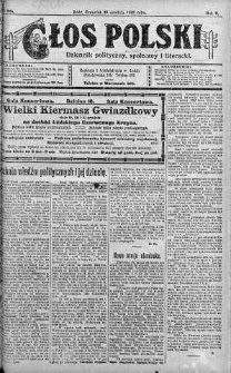 Głos Polski : dziennik polityczny, społeczny i literacki 18 grudzień 1919 nr 345