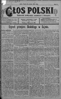Głos Polski : dziennik polityczny, społeczny i literacki 19 grudzień 1919 nr 346
