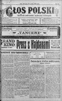 Głos Polski : dziennik polityczny, społeczny i literacki 21 grudzień 1919 nr 348