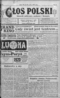 Głos Polski : dziennik polityczny, społeczny i literacki 23 grudzień 1919 nr 350