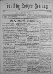 Deutsche Lodzer Zeitung 1 kwiecień 1917 nr 89