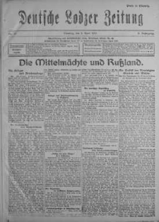 Deutsche Lodzer Zeitung 3 kwiecień 1917 nr 91