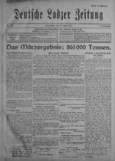 Deutsche Lodzer Zeitung 14 kwiecień 1917 nr 101