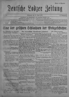 Deutsche Lodzer Zeitung 18 kwiecień 1917 nr 105