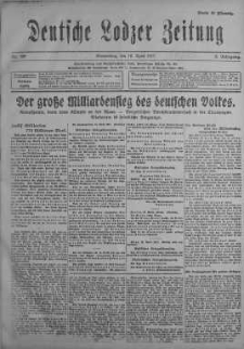 Deutsche Lodzer Zeitung 19 kwiecień 1917 nr 106