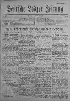 Deutsche Lodzer Zeitung 20 kwiecień 1917 nr 107