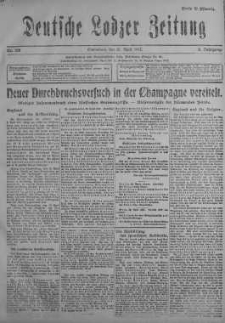 Deutsche Lodzer Zeitung 21 kwiecień 1917 nr 108