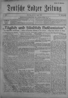 Deutsche Lodzer Zeitung 22 kwiecień 1917 nr 109