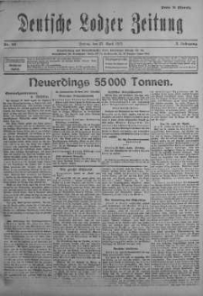 Deutsche Lodzer Zeitung 27 kwiecień 1917 nr 114