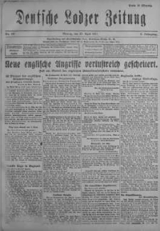 Deutsche Lodzer Zeitung 30 kwiecień 1917 nr 117