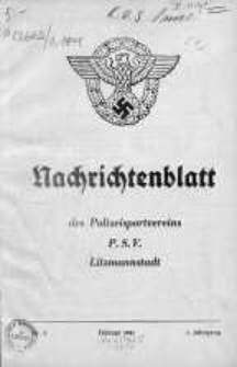 Nachrichtenblatt des Polizeisportvereins P.S.V. Litzmannstadt Jg. 1.1941 Nr 2