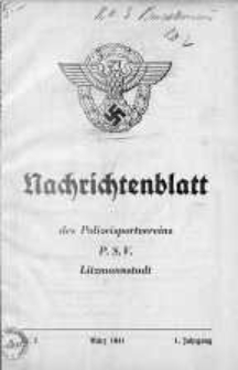 Nachrichtenblatt des Polizeisportvereins P.S.V. Litzmannstadt Jg. 1.1941 Nr 3