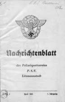 Nachrichtenblatt des Polizeisportvereins P.S.V. Litzmannstadt Jg. 1.1941 Nr 4
