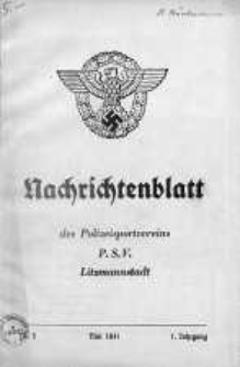 Nachrichtenblatt des Polizeisportvereins P.S.V. Litzmannstadt Jg. 1.1941 Nr 5