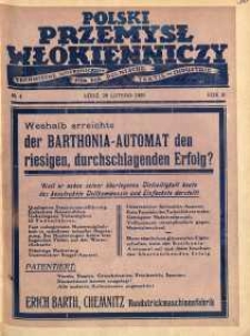 Polski Przemysł Włókienniczy 20 luty R. 3. 1929 nr 4