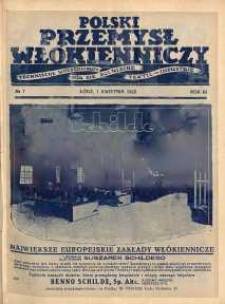 Polski Przemysł Włókienniczy 1 kwiecień R. 3. 1929 nr 7