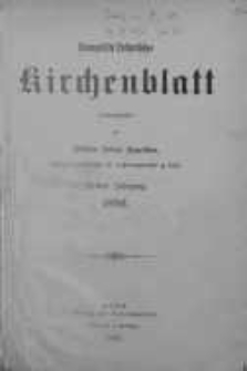 Evangelisch-Lutherisches Kirchenblatt 1886 spis treści