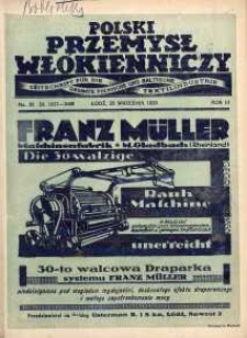 Polski Przemysł Włókienniczy 25 wrzesień R. 3. 1929 nr 20