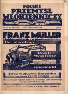 Polski Przemysł Włókienniczy 9 październik R. 3. 1929 nr 21