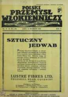 Polski Przemysł Włókienniczy 14 wrzesień R. 6. 1932 nr 19