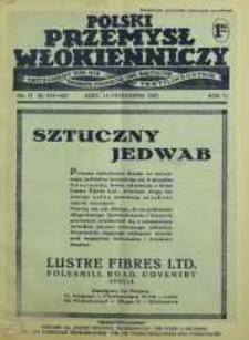 Polski Przemysł Włókienniczy 12 październik R. 6. 1932 nr 21