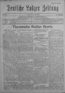 Deutsche Lodzer Zeitung 1 czerwiec 1917 nr 148